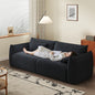 Modern Deep Seat Lounge Sofa in Charcoal Fabric a€?Soft Armrest 3-Seater Couch for Living Room or Studio Apartment