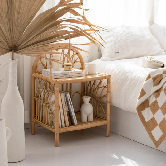 Boho Rattan Nightstand