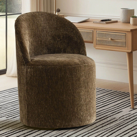 Modern Brown Velvet Office Chair