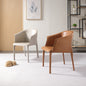 Modern Faux Leather Dining Chair with Curved Backrest and Fully Upholstered Frame for Dining Room or Office Use