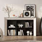 Modern Black and White Cube Storage Cabinet with Open Shelves for Living Room or Entryway