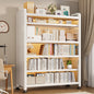 Modern Large Bookshelf with LED Lighting and Open Shelves, White Storage Rack for Home Office, Study, or Bedroom