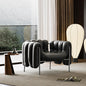 Modern Bubble Lounge Chair in Black Faux Leather a€?Sculptural Accent Chair with Metal Frame for Living Room or Studio