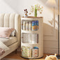 Modern Rotating Storage Cabinet with Transparent Doors a€?3-Tier Multipurpose Organizer for Bedroom, Living Room, or Kitchen