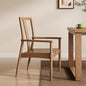 Solid Wood Dining Armchair with Minimalist Frame and Sculpted Backrest for Zen Style Interiors Study Room or Contemporary Dining Spaces