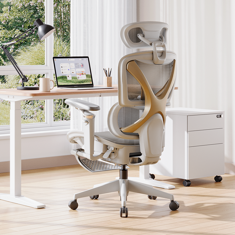 Ergonomic Mesh Office Chair with Adjustable Headrest, 3D Lumbar Support, and Reclining Back for Home Office or Executive Workspace