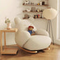 Cute Bear-Shaped Rocking Chair with Plush Teddy Fabric and Wooden Rocker Base for Kidsa€?Room, Nursery or Cozy Reading Nook