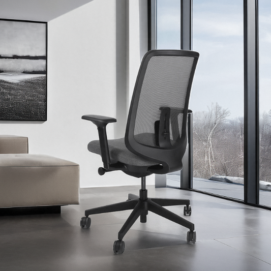 Minimalist Ergonomic Mesh Office Chair with Adjustable Armrests and Lumbar Support for Home or Corporate Workspaces