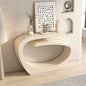 Modern Sculptural Console Table with Abstract Curved Base in Cream Finish for Entryway, Living Room, or Artistic Interiors