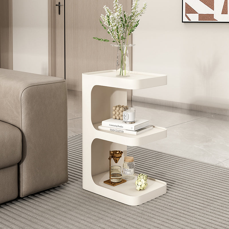 Minimalist Three Tier Side Table with Open Shelves for Living Room Bedroom or Office