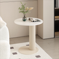 Modern Round Side Table with Fluted Pedestal Base for Living Room Bedroom or Minimalist Interior