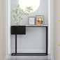 Minimalist Black & White Console Table with Built-In Planter Box for Entryway, Hallway, or Modern Interior Decor