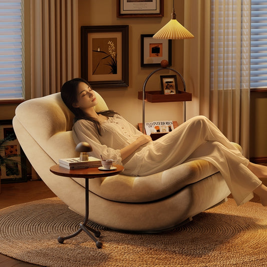 Modern Cloud Lounge Chair a€?Oversized Plush Recliner in Cream Upholstery for Bedroom, Reading Nook or Cozy Corner