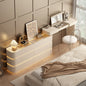 Modern LED Bedroom Vanity & Dresser Set a€?Cream 6-Drawer Storage Cabinet with Lighted Makeup Table and Hidden Mirror