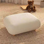 Rectangular Boucle Ottoman Footstool with Soft Edges and Wooden Legs for Kids Room Bedroom or Cozy Living Space Accent