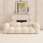 Modern Cream Boucle Cloud Loveseat with Tufted Cushions and Rounded Arm Design for French Inspired Living Rooms and Elegant Interiors