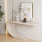 Modern Curved Console Table with Sculptural Wave Base and Cream Finish for Entryway, Hallway, or Minimalist Interiors