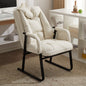 Cozy Padded Lounge Chair with Soft Cushioning and Supportive Backrest in Cream Fabric for Reading Nook, Bedroom, or Study Corner