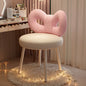 Cute Vanity Chair with Pink Boucle Butterfly Backrest and White Round Seat for Bedroom, Dressing Table or Kawaii-Inspired Interiors