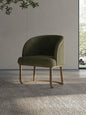 Modern Barrel Accent Chair with Velvet Upholstery and Gold Metal Base for Living Room Lounge or Bedroom Corner