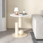 Modern Geometric Side Table with Sculptural Base and White Round Top for Artistic Living Room or Contemporary Interior Spaces