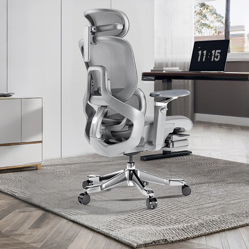 Ergonomic Executive Office Chair with Adjustable Headrest 4D Armrests and Reclining Mesh Back for Home or Work