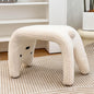 Playful Animal Shaped Ottoman Stool with Boucle Upholstery and Tail Detail for Kids Room Living Room or Whimsical Decor Accent