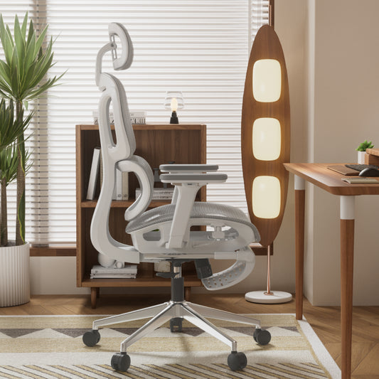 Ergonomic Office Chair with Adjustable Headrest 3D Armrests and Breathable Mesh Seat for Home Office or Study Room