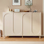 Minimalist Arched Panel Sideboard Cabinet a€?Modern Cream Storage Console for Living Room, Entryway, or Dining Area