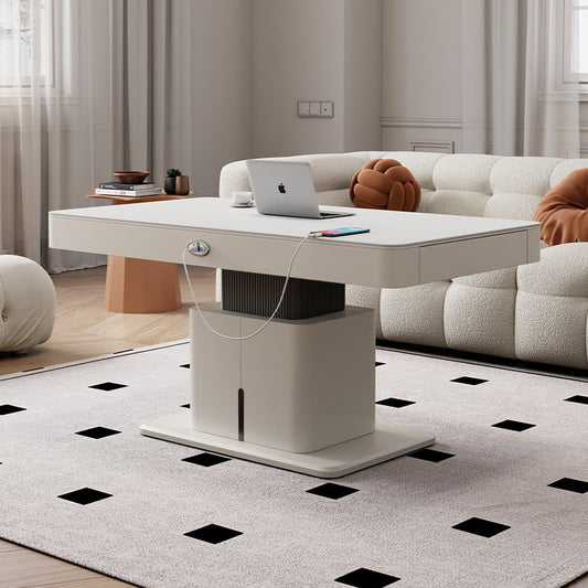 Smart Electric Lift Top Coffee Table with USB Charging Port and Adjustable Height for Living Room or Home Office