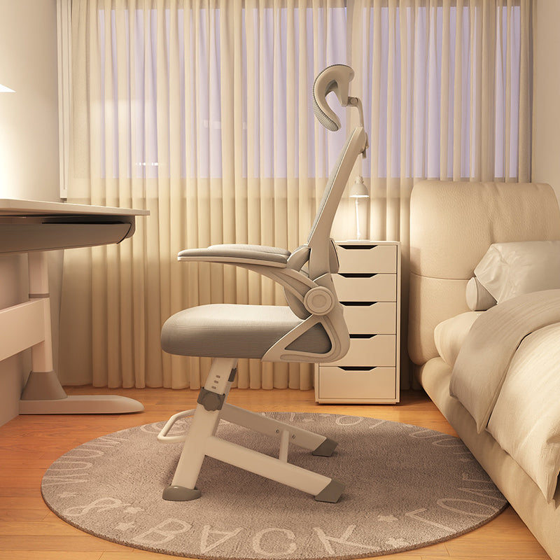 Ergonomic Study Chair with Adjustable Headrest Silent Legs and Breathable Backrest for Bedroom or Home Office