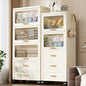 Stackable Rolling Storage Cabinet with Clear Flip Doors & Drawers a€?Multi-Tier Plastic Organizer for Nursery, Pantry, or Bathroom