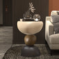 Modern Sculptural Side Table with Layered Pebble Base for Living Room or Art Inspired Interior
