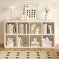 Modern 6-Cube Bookshelf with Rounded Corners, White Low Bookcase for Living Room, Entryway, or Office Storage