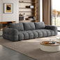 Oversized Tufted Boucl¨¦ Sofa in Charcoal Gray a€?Deep-Seat 4-Seater Lounge Couch with Modern Cloud-Inspired Design